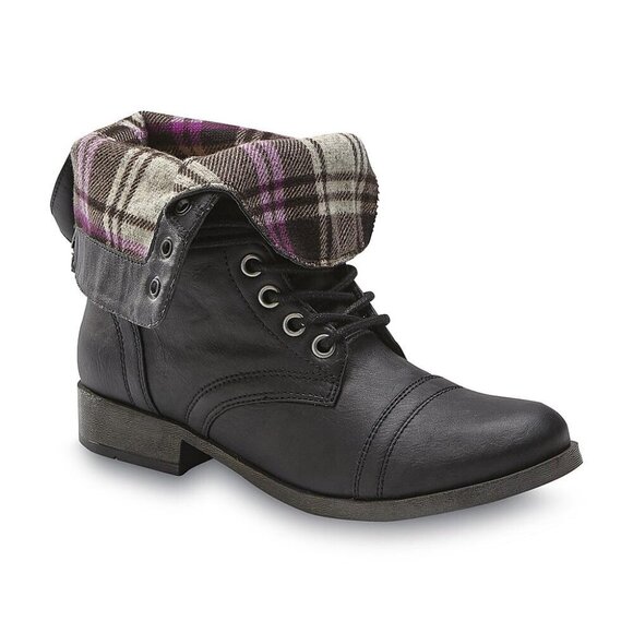 SM New York Black Combat Boots 8.5 NEW NWOT - Picture 1 of 7